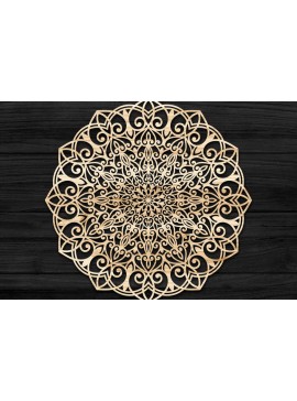 Σετ των 2 Intra απο ξύλο plywood 3mm-4mm πάχος Τρισδιάστατη Mandala Δίασταση 30x30 cm INTRAFABR-74284864