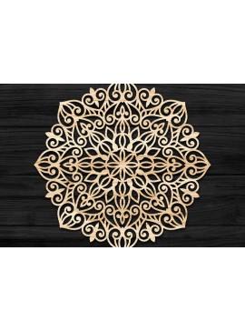 Σετ των 2 Intra απο ξύλο plywood 3mm-4mm πάχος Τρισδιάστατη Mandala Δίασταση 30x30 cm INTRAFABR-74285386