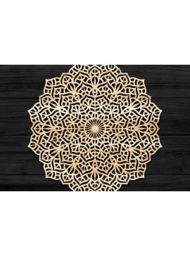 Σετ των 2 Intra απο ξύλο plywood 3mm-4mm πάχος Τρισδιάστατη Mandala Δίασταση 30x30 cm INTRAFABR-74286581