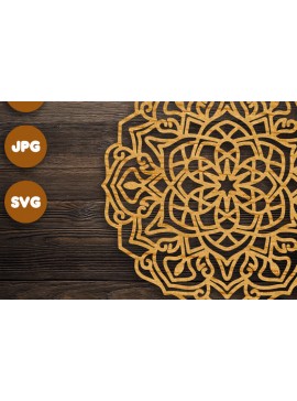 Intra απο ξύλο plywood 3mm-4mm πάχος 3D Mandala για Δίασταση 30x30 cm INTRAFABR-70776238