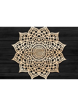 Σετ των 2 Intra απο ξύλο plywood 3mm-4mm πάχος 3D Mandala για Cricut Δίασταση 30x30 cm INTRAFABR-74280804