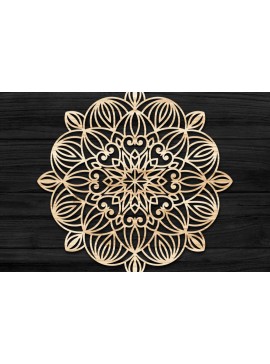 Σετ των 2 Intra απο ξύλο plywood 3mm-4mm πάχος 3D Mandala για Cricut Δίασταση 30x30 cm INTRAFABR-74285268
