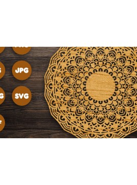 Σετ των 2 Intra απο ξύλο plywood 3mm-4mm πάχος 3D Mandala για Cricut Δίασταση 30x30 cm INTRAFABR-88167227