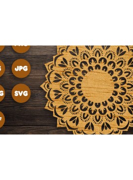 Intra απο ξύλο plywood 3mm-4mm πάχος 3D Mandala για Cricut Δίασταση 30x30 cm INTRAFABR-88167445