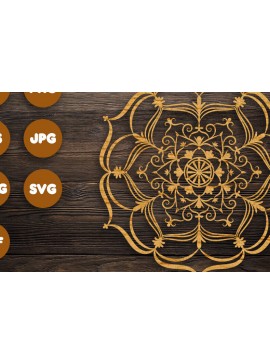 Σετ των 2 Intra απο ξύλο plywood 3mm-4mm πάχος 3D Mandala για Cricut Δίασταση 30x30 cm INTRAFABR-89552847