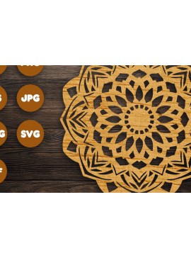 Intra απο ξύλο plywood 3mm-4mm πάχος 3D Mandala για Cricut Δίασταση 30x30 cm INTRAFABR-90360911