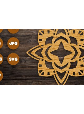 Σετ των 2 Intra απο ξύλο plywood 3mm-4mm πάχος 3D Mandala για Cricut Δίασταση 30x30 cm INTRAFABR-90360923