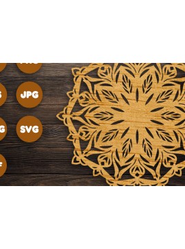 Σετ των 2 Intra απο ξύλο plywood 3mm-4mm πάχος 3D Mandala για Cricut Δίασταση 30x30 cm INTRAFABR-97986274