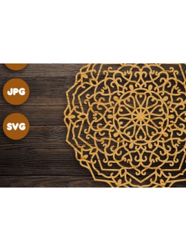 Intra απο ξύλο plywood 3mm-4mm πάχος 3D Mandala για Cricut Δίασταση 30x30 cm INTRAFABR-70799829