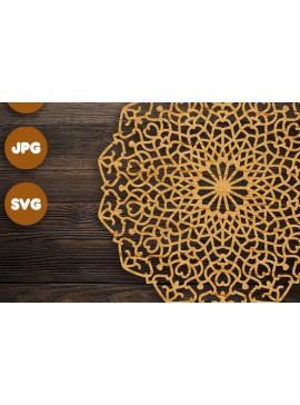 Intra απο ξύλο plywood 3mm-4mm πάχος 3D Mandala για Cricut Δίασταση 30x30 cm INTRAFABR-70980241