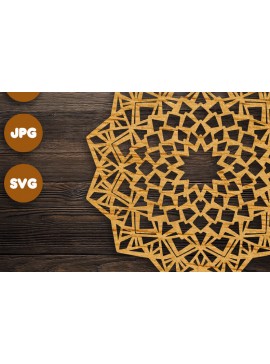 Σετ των 2 Intra απο ξύλο plywood 3mm-4mm πάχος 3D Mandala για Cricut Δίασταση 30x30 cm INTRAFABR-71433852