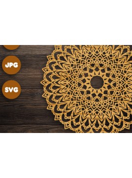 Intra απο ξύλο plywood 3mm-4mm πάχος 3D Mandala για Cricut Δίασταση 30x30 cm INTRAFABR-71433856