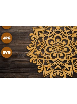 Σετ των 2 Intra απο ξύλο plywood 3mm-4mm πάχος 3D Mandala για Cricut Δίασταση 30x30 cm INTRAFABR-71433859