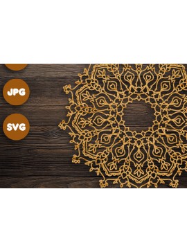 Intra απο ξύλο plywood 3mm-4mm πάχος 3D Mandala για Cricut Δίασταση 30x30 cm INTRAFABR-71734110