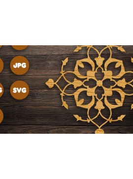 Σετ των 2 Intra απο ξύλο plywood 3mm-4mm πάχος 3D Mandala για Cricut Δίασταση 30x30 cm INTRAFABR-72194052
