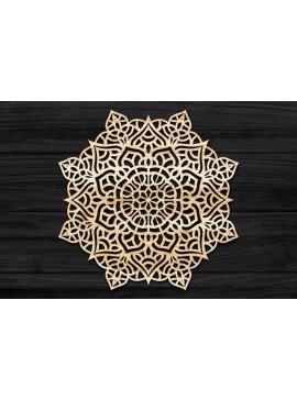 Σετ των 2 Intra απο ξύλο plywood 3mm-4mm πάχος 3D Mandala για Cricut Δίασταση 30x30 cm INTRAFABR-73485566