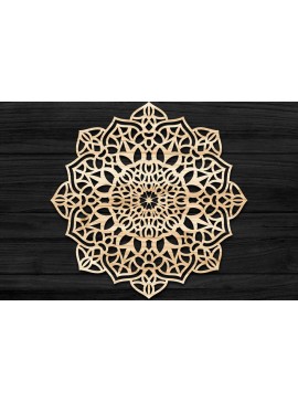Σετ των 2 Intra απο ξύλο plywood 3mm-4mm πάχος 3D Mandala για Cricut Δίασταση 30x30 cm INTRAFABR-73485752