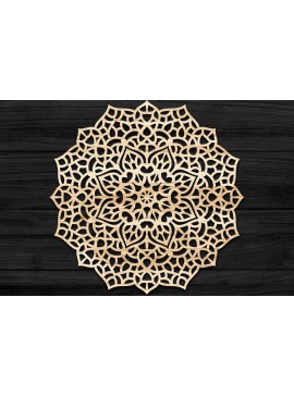 Σετ των 2 Intra απο ξύλο plywood 3mm-4mm πάχος 3D Mandala για Cricut Δίασταση 30x30 cm INTRAFABR-73485918