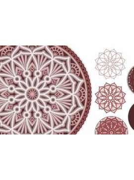 Σετ των 3 Intra απο ξύλο plywood 3mm-4mm πάχος 3D Mandala για Δίασταση 5x5 cm INTRAFABR-67992236