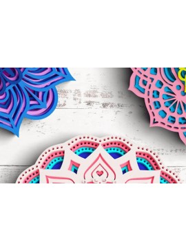 Intra απο ξύλο plywood 3mm-4mm πάχος λουλουδιών 3D Mandala 5 στρώσεων Δίασταση 30x30 cm INTRAFABR-77074618