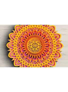 Σετ των 2 Intra απο ξύλο plywood 3mm-4mm πάχος 3D Mandala Flower Δίασταση 30x30 cm INTRAFABR-77074638