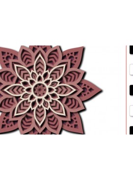 Σετ των 2 Intra απο ξύλο plywood 3mm-4mm πάχος 3D Mandala Δίασταση 30x30 cm INTRAFABR-18042908