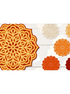 Σετ των 2 Intra απο ξύλο plywood 3mm-4mm πάχος 3D Mandala , 3D Fall Mandala Papercut Δίασταση 3600x3600 cm INTRAFABR-14578053