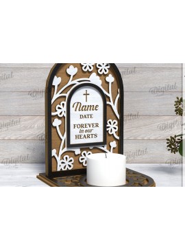 Σετ των 2 Intra απο ξύλο plywood 3mm-4mm πάχος 3D Memorial Κηροπήγιο Κοπή  Δίασταση 30x20 cm INTRAFABR-118769323