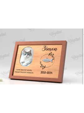 Σετ των 2 Intra απο ξύλο plywood 3mm-4mm πάχος 3D Memorial Πλαίσιο για κατοικίδια Δίασταση 20x30 cm INTRAFABR-120041501