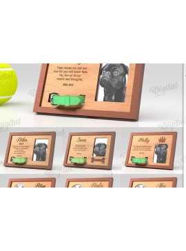 Σετ των 2 Intra απο ξύλο plywood 3mm-4mm πάχος κοπής με λέιζερ τρισδιάστατων πλαισίων για κατοικίδια Memorial Δίασταση 20x30 cm INTRAFABR-119900639