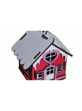 Σετ των 2 Intra απο ξύλο plywood 3mm-4mm πάχος Τρισδιάστατο μοντέλο Χριστουγεννιάτικο Χωριό Χειμερινή σκηνή Δίασταση 15x15 cm INTRAFABR-107350929