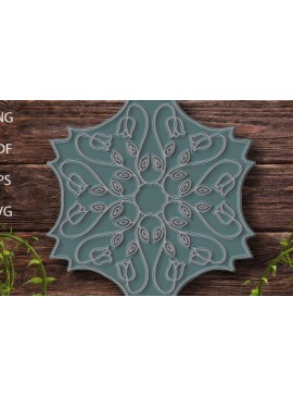 Σετ των 2 Intra απο ξύλο plywood 3mm-4mm πάχος 3d Moms Διακοσμητικό Layer Mandala 9 Δίασταση 30x30 cm INTRAFABR-15009381