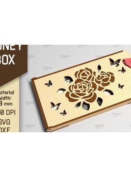 Σετ των 3 Intra απο ξύλο plywood 3mm-4mm πάχος 3D Money Box. Κουτί δώρου μετρητών Δίασταση 10x10 cm INTRAFABR-86217295