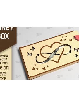 Σετ των 3 Intra απο ξύλο plywood 3mm-4mm πάχος 3D Money Box. Κουτί δώρου μετρητών Δίασταση 10x10 cm INTRAFABR-86217356