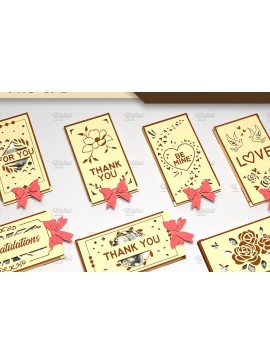 Σετ των 3 Intra απο ξύλο plywood 3mm-4mm πάχος 3D Money Box. Κουτί δώρου με μετρητά Δίασταση 10x10 cm INTRAFABR-86221477