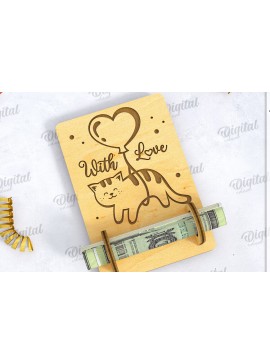 Σετ των 2 Intra απο ξύλο plywood 3mm-4mm πάχος 3D Money Holder Cut  Δίασταση 30x20 cm INTRAFABR-121434044