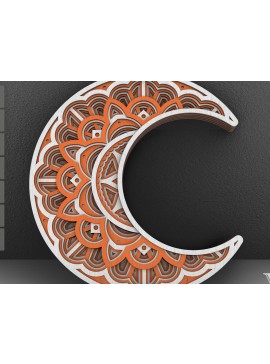 Σετ των 2 Intra απο ξύλο plywood 3mm-4mm πάχος 3D Moon Mandala , Papercut Moon 3D Δίασταση 234x234 cm INTRAFABR-29234156