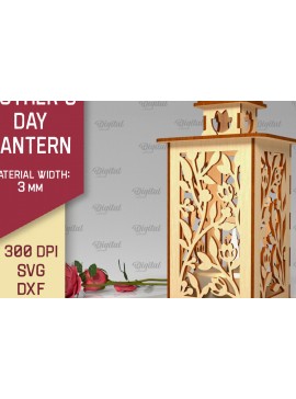 Σετ των 2 Intra απο ξύλο plywood 3mm-4mm πάχος Τρισδιάστατη κοπή φαναριού για τη γιορτή της μητέρας Δίασταση 30x20 cm INTRAFABR-93712075