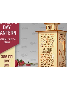 Σετ των 2 Intra απο ξύλο plywood 3mm-4mm πάχος Τρισδιάστατη κοπή φαναριού για τη γιορτή της μητέρας Δίασταση 30x20 cm INTRAFABR-93711519