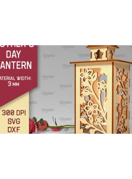 Σετ των 2 Intra απο ξύλο plywood 3mm-4mm πάχος Τρισδιάστατη κοπή φαναριού για τη γιορτή της μητέρας Δίασταση 30x20 cm INTRAFABR-93711794
