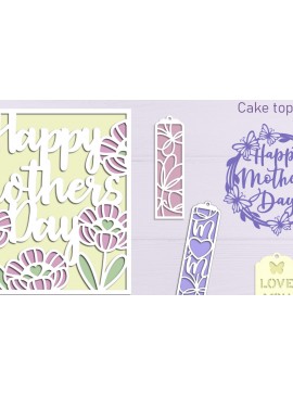 Σετ των 2 Intra απο ξύλο plywood 3mm-4mm πάχος Τρισδιάστατο για την Ημέρα της Μητέρας, Πολυεπίπεδη κάρτα Δίασταση 10x20 cm INTRAFABR-120495642