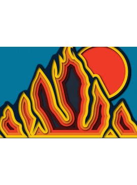 Σετ των 2 Intra απο ξύλο plywood 3mm-4mm πάχος 3D Mountain-Cricut -CNC Δίασταση 15x15 cm INTRAFABR-72642588