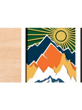 Σετ των 2 Intra απο ξύλο plywood 3mm-4mm πάχος 3D Mountain Shadow Box Δίασταση 25x25 cm INTRAFABR-57732517