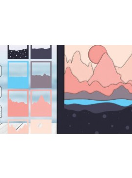 Σετ των 2 Intra απο ξύλο plywood 3mm-4mm πάχος 3d Mountain Shadow Box Δίασταση 25x25 cm INTRAFABR-59199328