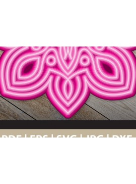 Σετ των 2 Intra απο ξύλο plywood 3mm-4mm πάχος 3D αφηρημένη Mandala πολλαπλών επιπέδων Δίασταση 30x30 cm INTRAFABR-24892390