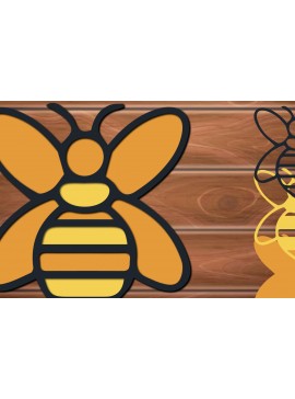 Σετ των 2 Intra απο ξύλο plywood 3mm-4mm πάχος 3D Multi Layer Bee Δίασταση 15x15 cm INTRAFABR-17283092