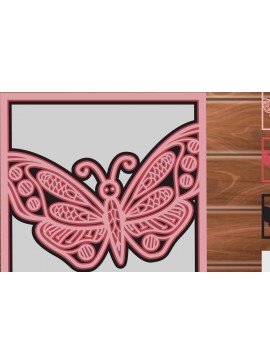Σετ των 3 Intra απο ξύλο plywood 3mm-4mm πάχος 3D Multi Layer Butterfly Cut  Fame Δίασταση 8x8 cm INTRAFABR-15027546