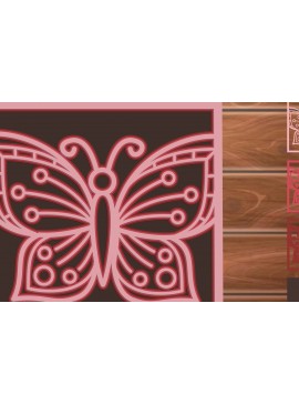 Σετ των 3 Intra απο ξύλο plywood 3mm-4mm πάχος τρισδιάστατη πεταλούδα πολλαπλών επιπέδων Δίασταση 8x8 cm INTRAFABR-15027904