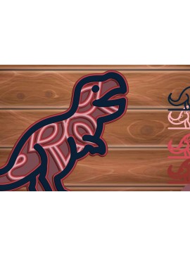 Σετ των 3 Intra απο ξύλο plywood 3mm-4mm πάχος 3D Multi Layer Dinosaur Δίασταση 8x8 cm INTRAFABR-15356258