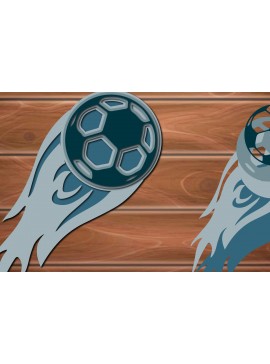 Σετ των 2 Intra απο ξύλο plywood 3mm-4mm πάχος Τρισδιάστατη κοπή χαρτιού ποδοσφαίρου πολλαπλών στρώσεων Δίασταση 15x15 cm INTRAFABR-17127993